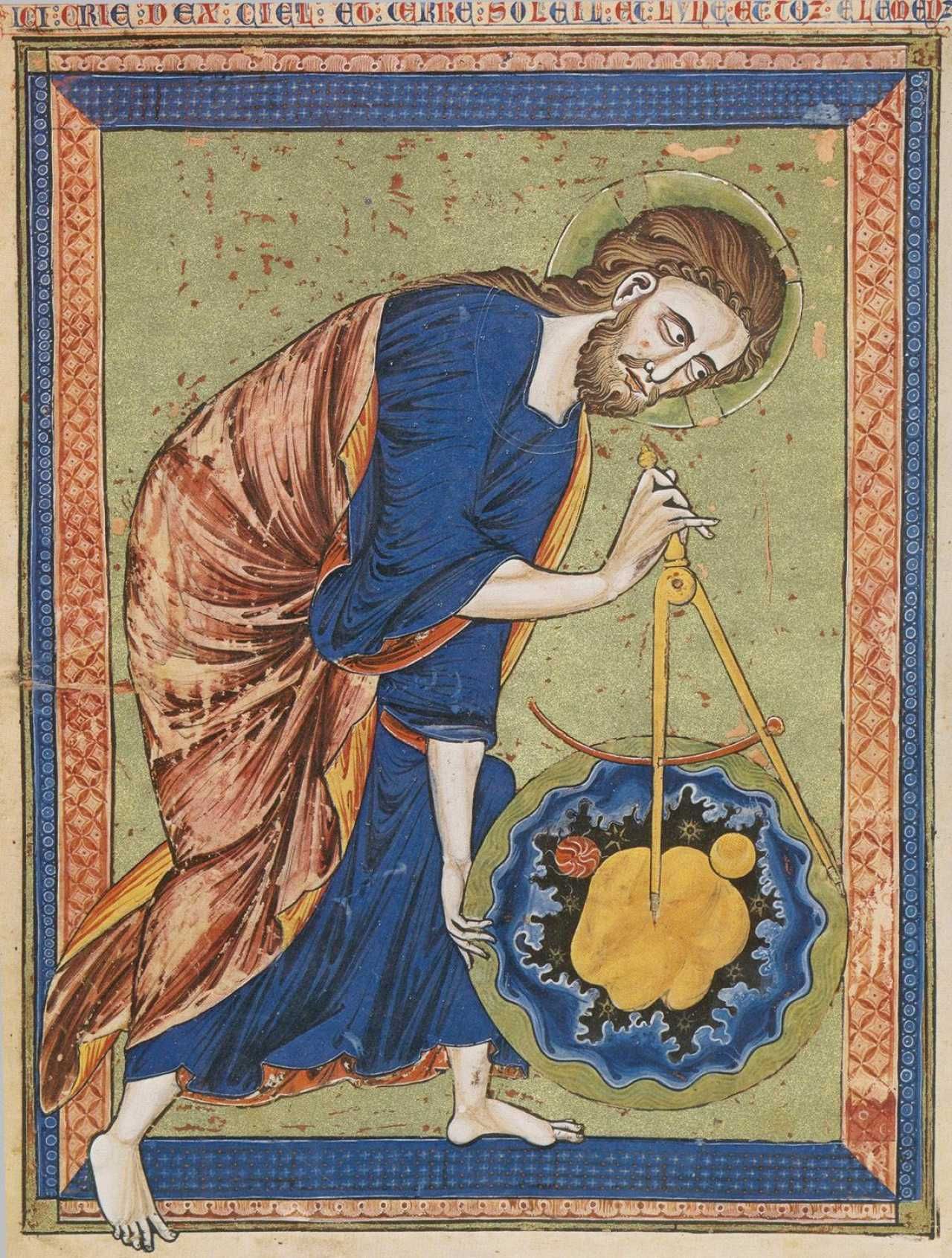 Bible Moralisée, Dio come architetto del mondo, 1220-1230